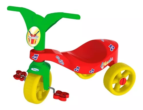 Triciclo Infantil Pop Music Vermelho E Verde Xalingo